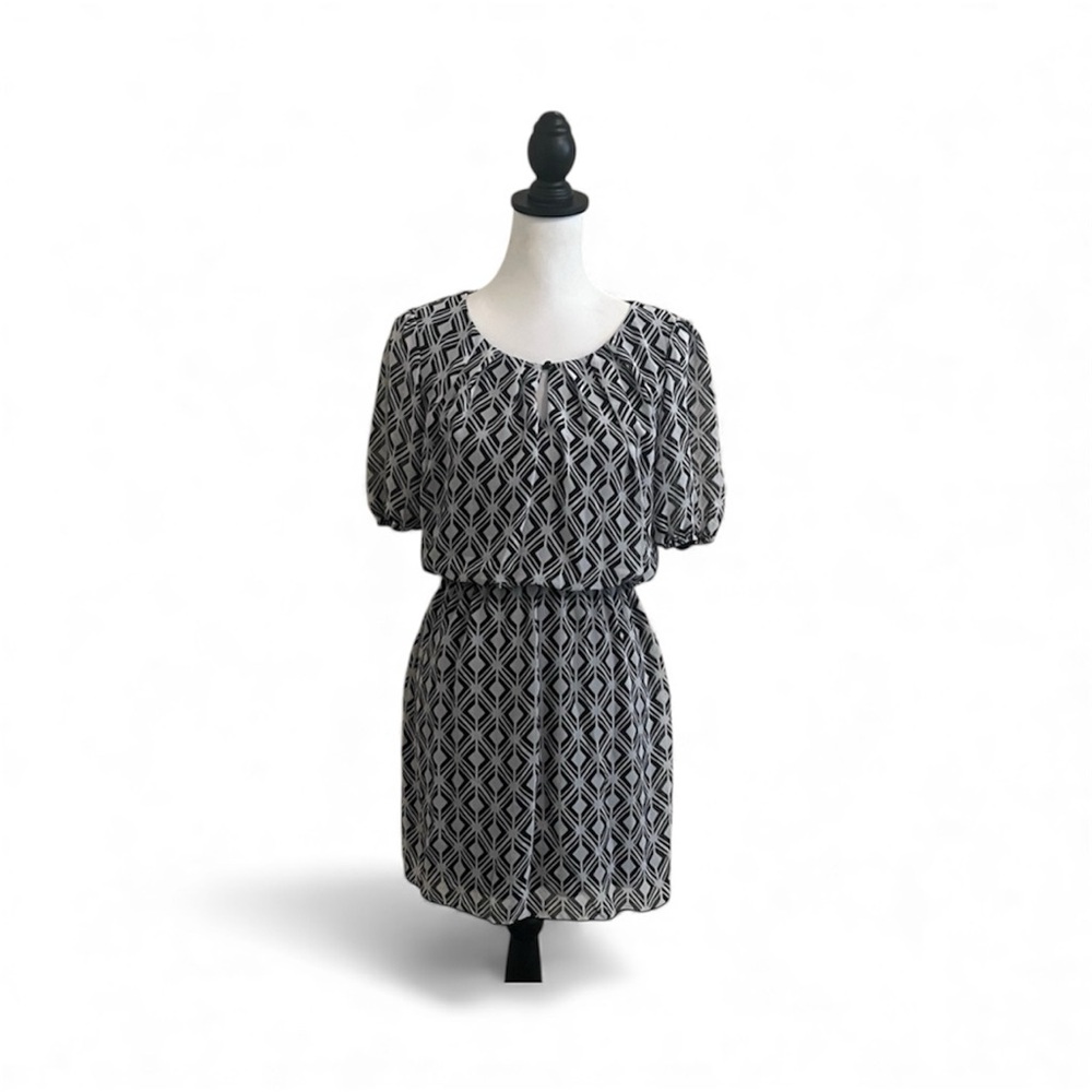 Sweet Storm Black and White Patterned Dress